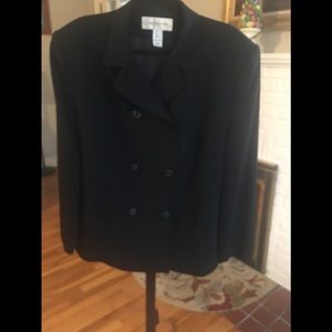 Black double breasted suit blazer